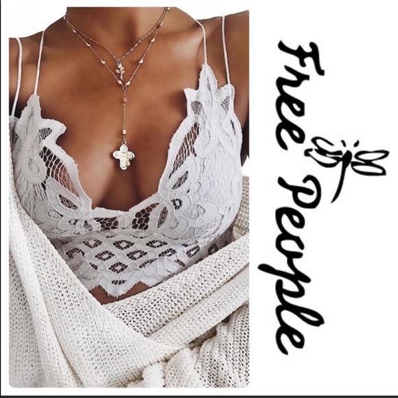 Free People Tops - Free People Adella Longline Bralette, White